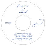 Believe Swirly CD Wedding Labels